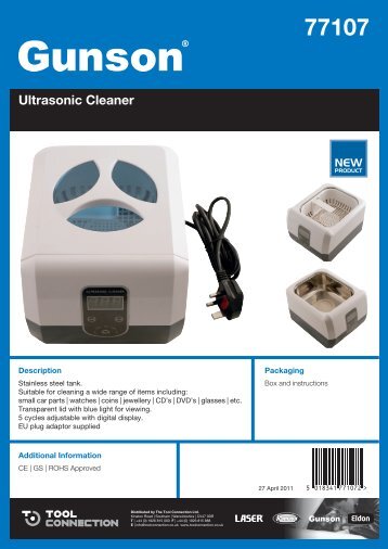 Ultrasonic Cleaner - Gunson