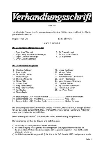 Gemeinderatssitzung vom 30. Juni 2011 (401 KB ... - Gunskirchen
