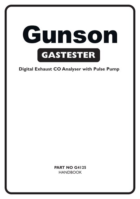Gunson G4125 Gastester Digital Gunson G4125 Gastester Digital