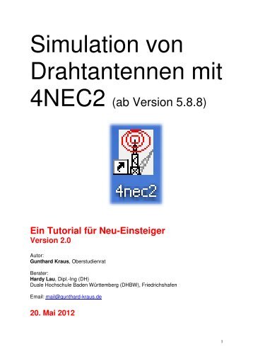 Einsteiger-Tutorial für die Simulation von Drahtantennen mit 4NEC2