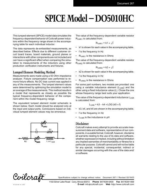 SPICE Model – DO5010HC - von Gunthard Kraus