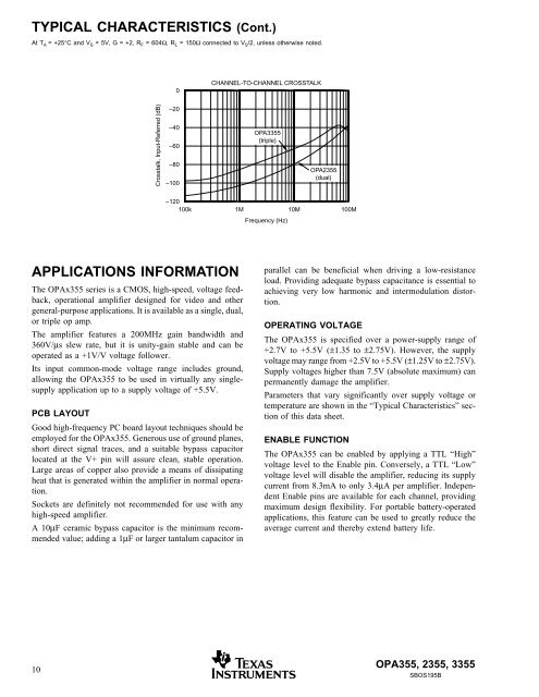 "OPA355,2355,3355: High Speed,Video CMOS Operational Amp."