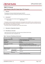 R8C/13 Group APPLICATION NOTE Flash Rewrite Using EW1 Mode