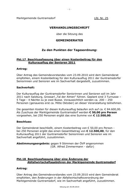 Protokoll 2010-09 - Guntramsdorf