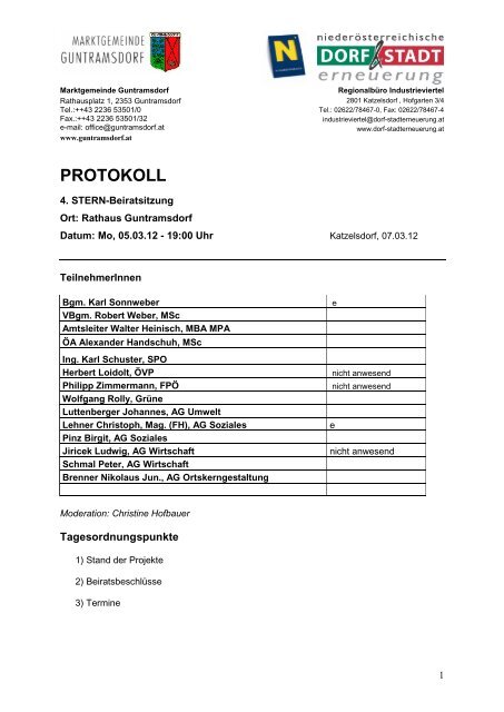 Protokoll als PDF - Guntramsdorf