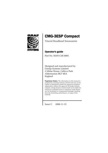 CMG-3ESP Compact - Güralp Systems Limited