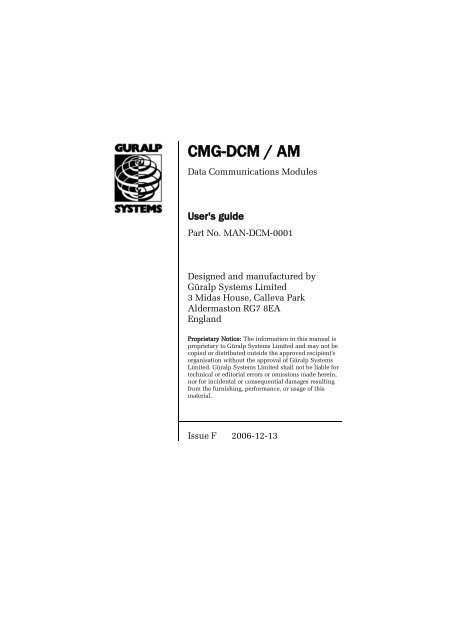 CMG-DCM / AM - Güralp Systems Limited