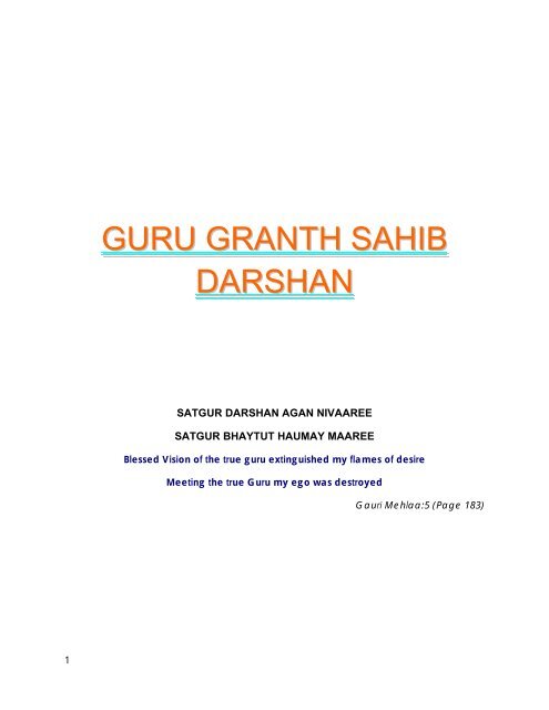 Guru Granth Sahib Darshan - Sikh Roots