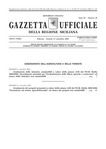 Cliccare qui per visualizzare la Gazzetta in formato PDF