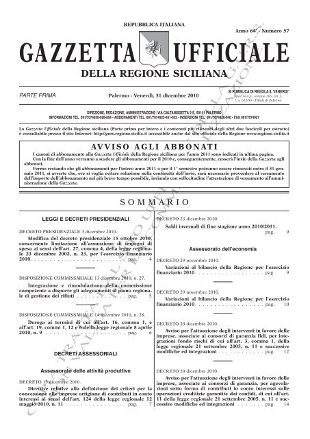 N 57 Venerdi 31 Dicembre 2010 Pdf Gazzetta Ufficiale Della