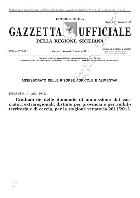 Supplemento Ordinario (PDF) - Gazzetta Ufficiale della Regione ...