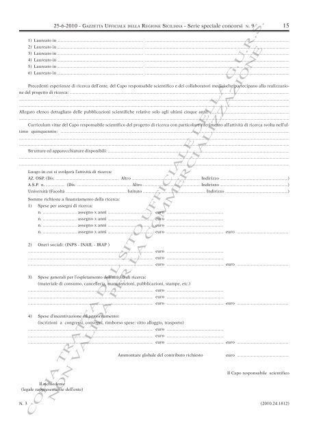 Serie Concorsi - Gazzetta Ufficiale della Regione Siciliana