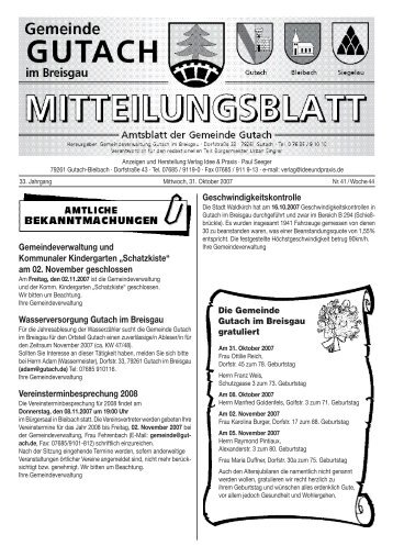 MB Gutach KW44-2007:Layout 1 - bei der Gemeinde Gutach im ...