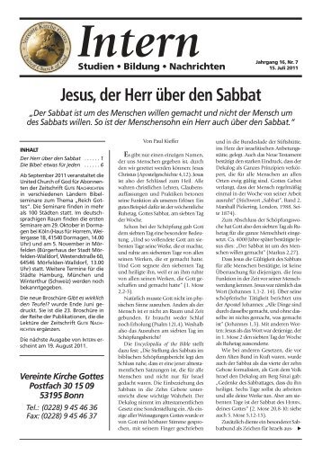 Jesus, der Herr über den Sabbat - Gute Nachrichten