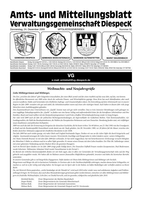 Amts Und Mitteilungsblatt Gutenstetten