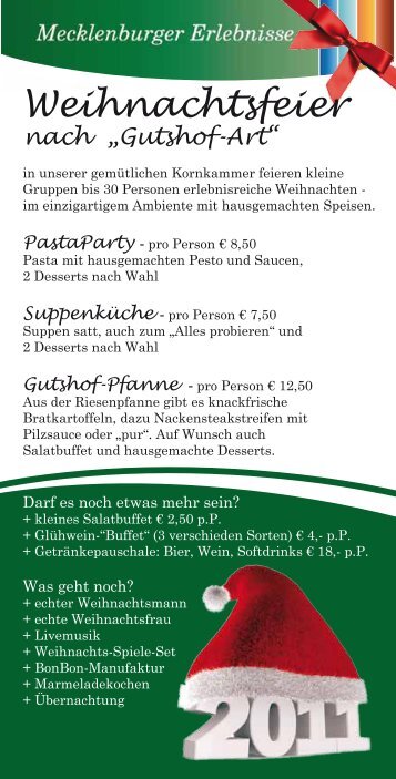 Flyer Weihnachtsfeier Download - Gutshof Bastorf