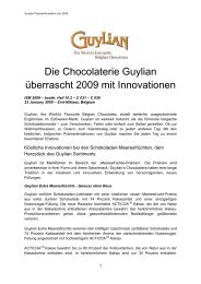 Die Chocolaterie Guylian überrascht 2009 mit Innovationen