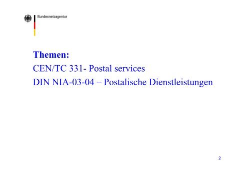 CEN/TC 331 Postalische Dienstleistungen - GVB eV