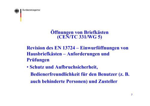 CEN/TC 331 Postalische Dienstleistungen - GVB eV