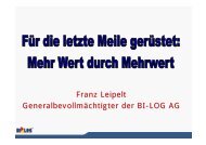 Franz Leipelt Generalbevollmächtigter der BI-LOG AG - GVB eV