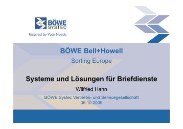 BÖWE Bell+Howell Systeme und Lösungen für Briefdienste - GVB eV