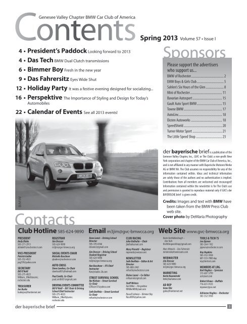 May 2013 - Genesee Valley Chapter BMW CCA