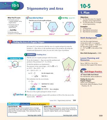 10-5 Trigonometry and Area