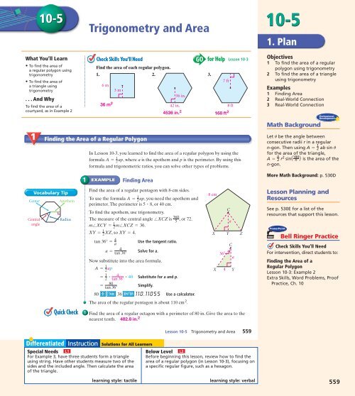 10 5 Trigonometry And Area