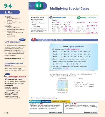 Alg Lesson 9-4