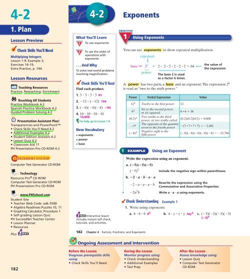 Pre Alg TE Lesson 4-2