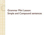 Grammar Mini Lesson: Simple and Compound sentences