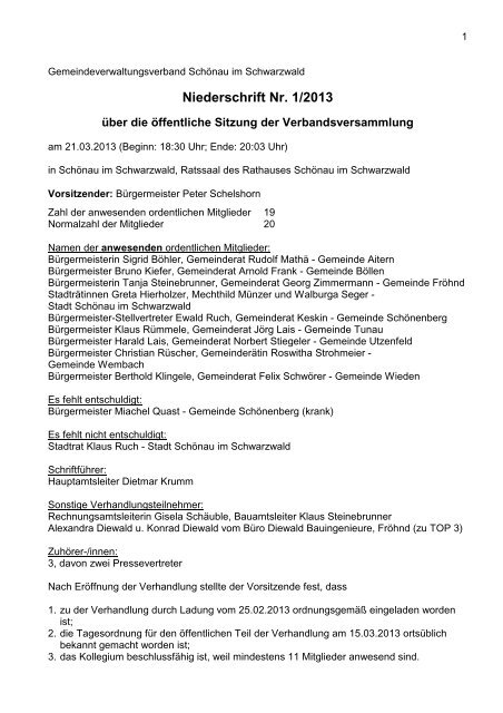 Verbandsversammlung 21.03.2013 - GVV Schönau