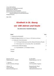 Kindheit in St. Georg vor 100 Jahren und heute