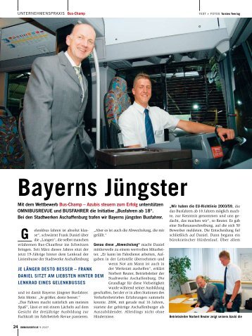 Bayerns Jüngster - verkehrsRUNDSCHAU.de