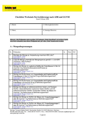 Checkliste Werkstattwagen - verkehrsRUNDSCHAU.de