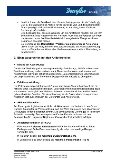 Versandrichtlinie - verkehrsRUNDSCHAU.de