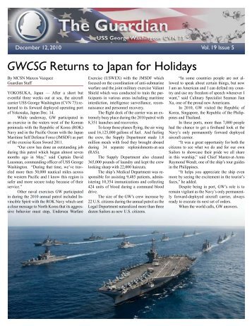 GWCSG Returns to Japan for Holidays - USS George Washington ...