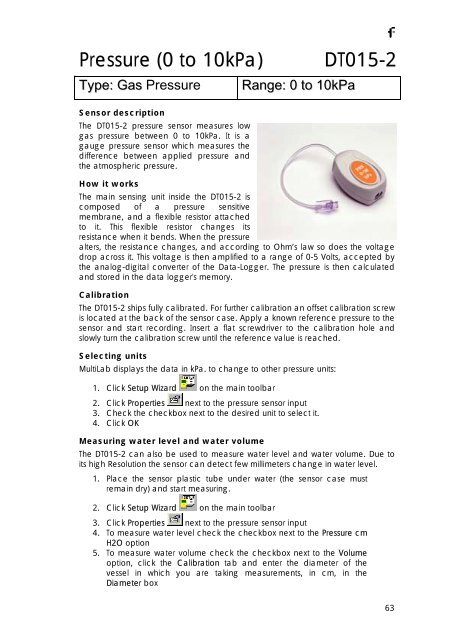 Pressure (0 to 10kPa) DT015-2