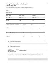 Comprehensive Pain Management Intake Form - GW Medical ...