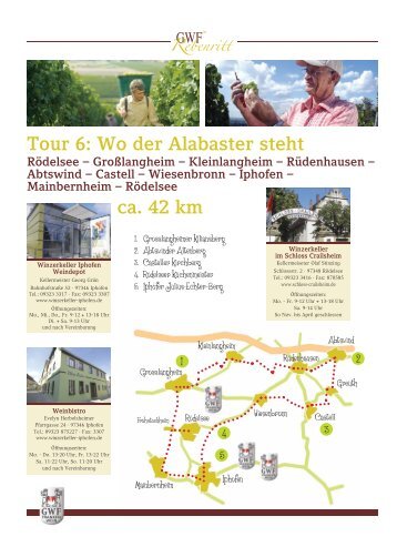 Tour 6: Wo der Alabaster steht ca. 42 km - GWF-Frankenwein