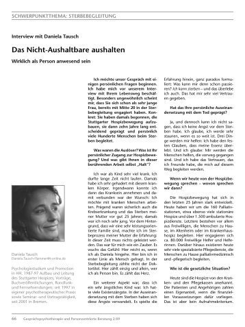 Daniela Tausch - Das Nicht-Aushaltbare aushalten (PDF ... - GwG