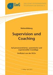 Broschüre Supervision und Coaching - GwG