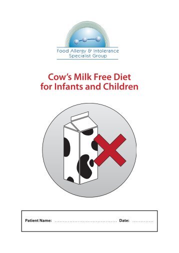 FAISG - Cow's milk free diet for infants and children