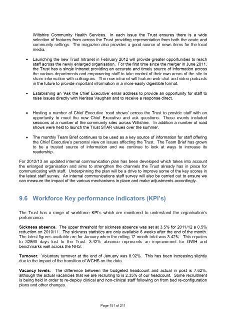 Annual Report and Accounts - The Great Western Hospital