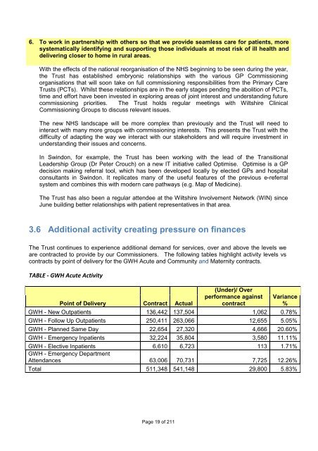 Annual Report and Accounts - The Great Western Hospital