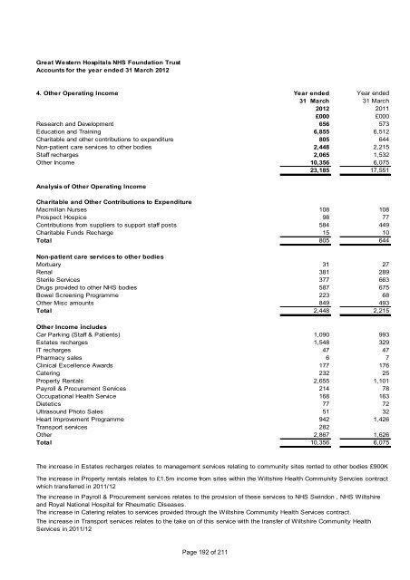 Annual Report and Accounts - The Great Western Hospital