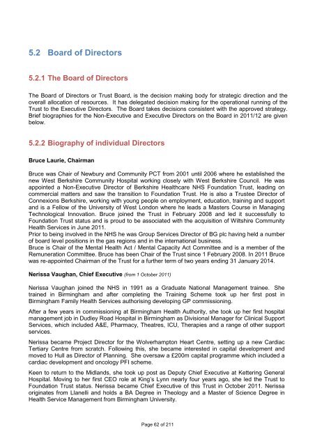 Annual Report and Accounts - The Great Western Hospital