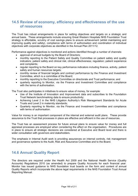 Annual Report and Accounts - The Great Western Hospital