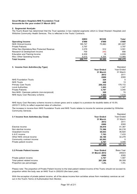 Annual Report and Accounts - The Great Western Hospital