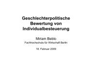 Geschlechterpolitische Bewertung von Individualbesteuerung